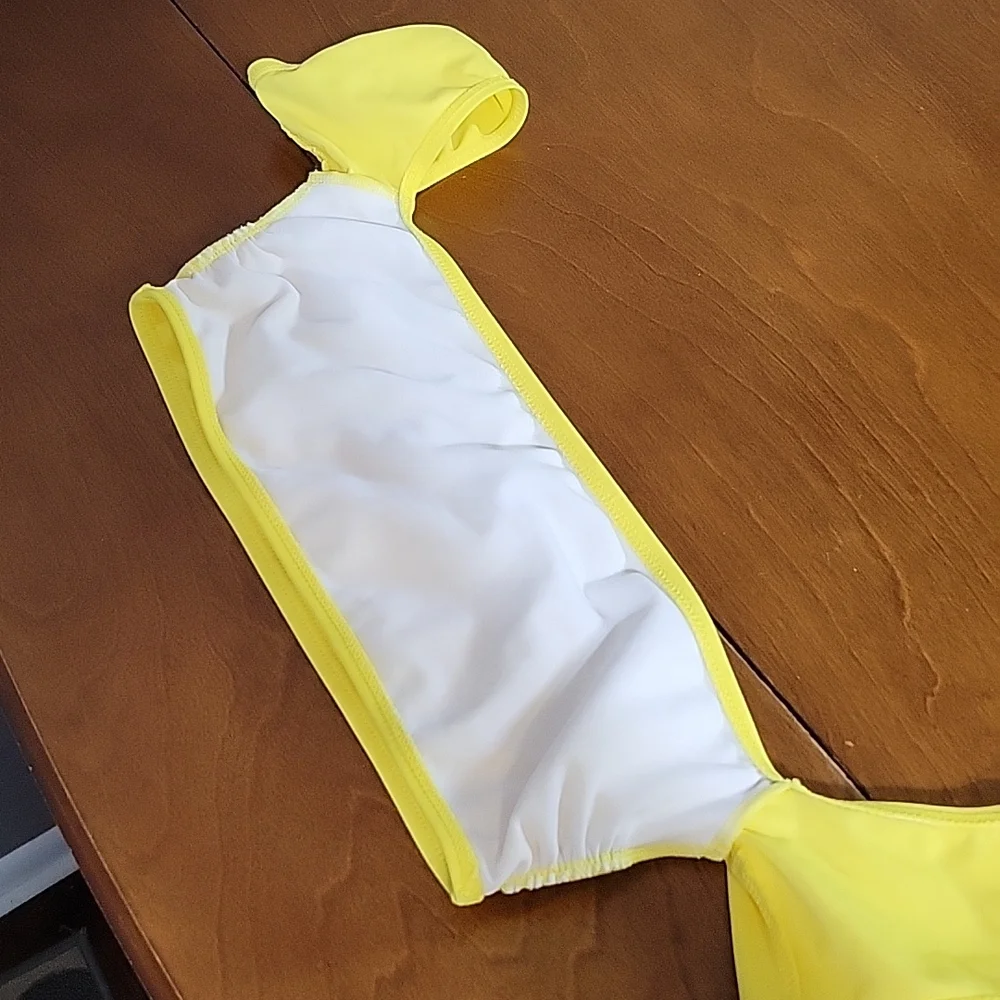 Donated-Swim Top Off the Shoulder Bright Yellow - Picture 11 of 14